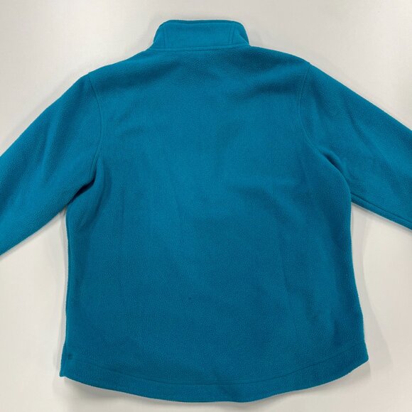 Coldwater Creek Fleece Jacket Women's Small Size 8 1/4 Zip Teal Slip Pockets - Picture 2 of 6